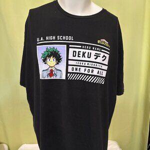 My Hero Academia Deku One For All Men's Black T Shirt 3XL XXXL Funimation